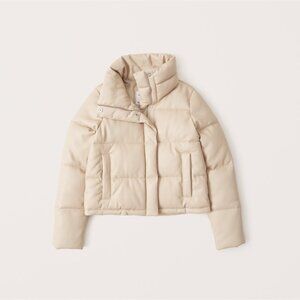 Abercrombie & Fitch Vegan Leather Mini Puffer